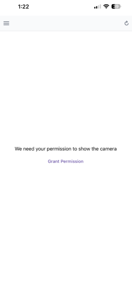 Camera access prompt step 2